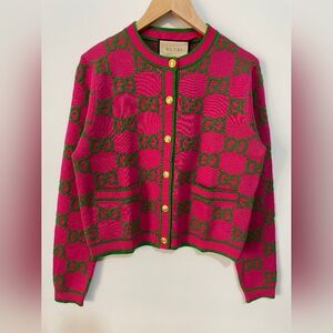 Gucci GG crew neck cardigan sweater